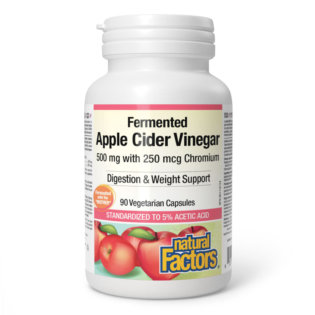 Natural Factors Fermented Apple Cider Vinegar w/ Chromium (90 Vcaps) - Lifestyle Markets