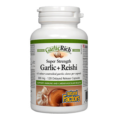 Natural Factors Garlic + Reishi 300mg (120caps) - Lifestyle Markets