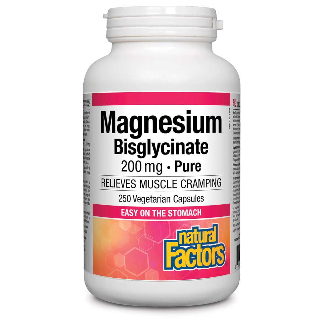 Natural Factors Magnesium Bisglycinate 200mg (250vcaps) - Lifestyle Markets