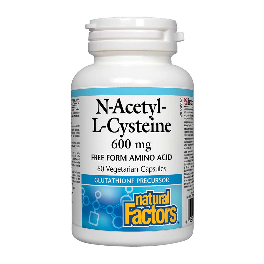 Natural Factors N-Acetyl-L-Cysteine 600mg (60 VCaps) - Lifestyle Markets