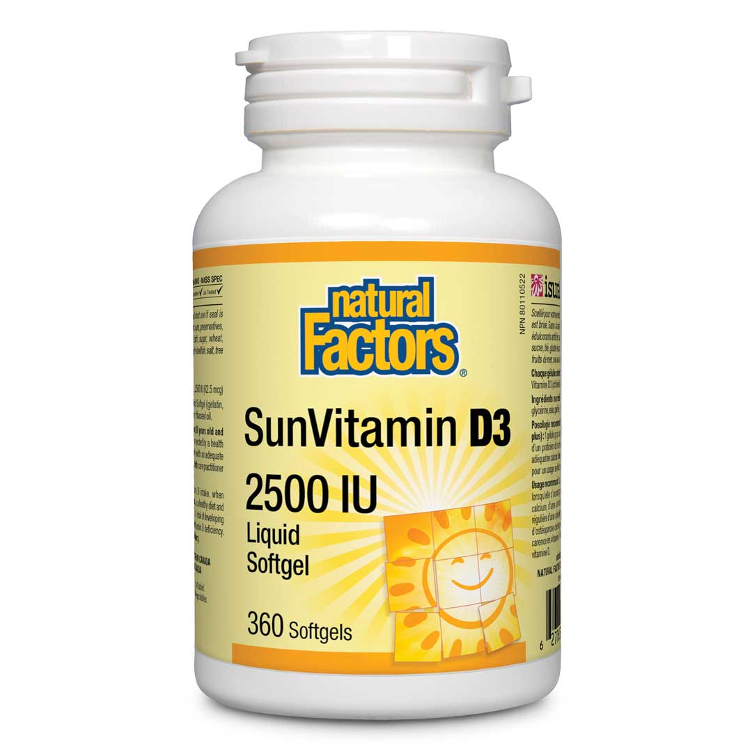 Natural Factors Vitamin D3 2,500IU (360 sgels) - Lifestyle Markets