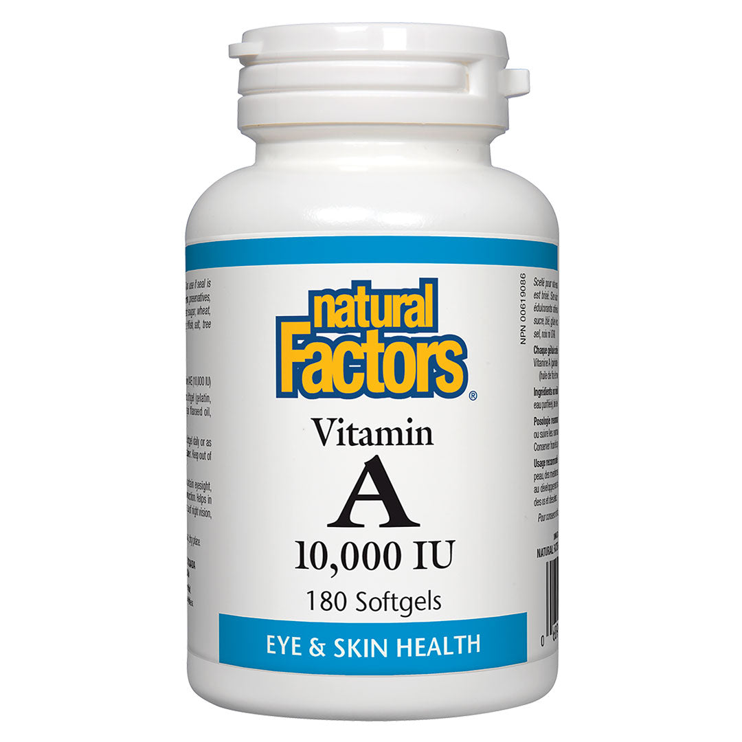 Natural Factors Vitamin A (10,000iu) (180 SoftGels) - Lifestyle Markets