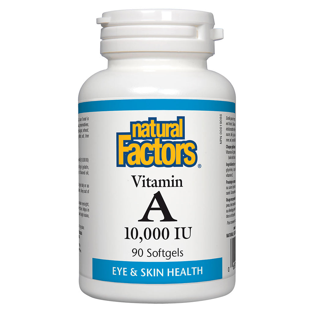 Natural Factors Vitamin A (10,000iu) (90 Caps) - Lifestyle Markets