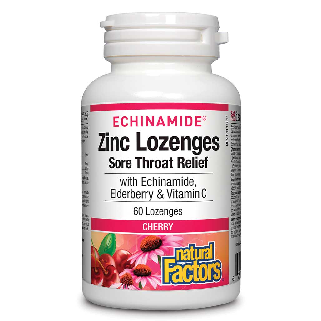 Natural Factors Echinamide Zinc Lozenges - Cherry (60 Loz) - Lifestyle Markets