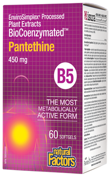 Natural Factors BioCoenzymated Pantethine B5 (450 mg) (60 Soft Gels) - Lifestyle Markets