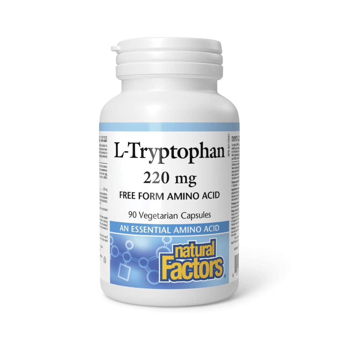 Natural Factors L-Tryptophan 220mg (90Vcaps) - Lifestyle Markets