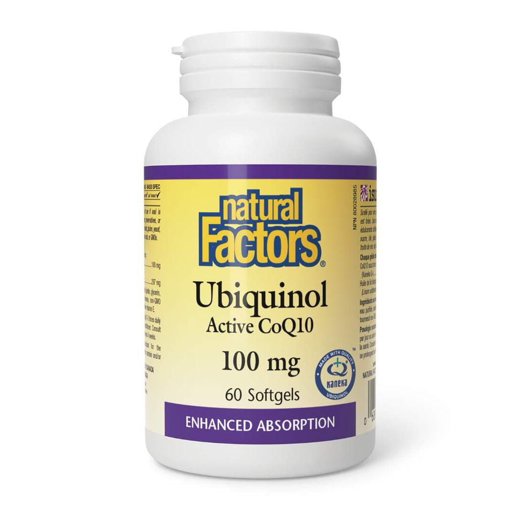 Natural Factors Ubiquinol Active CoQ10 (100mg) (60 SoftGels) - Lifestyle Markets