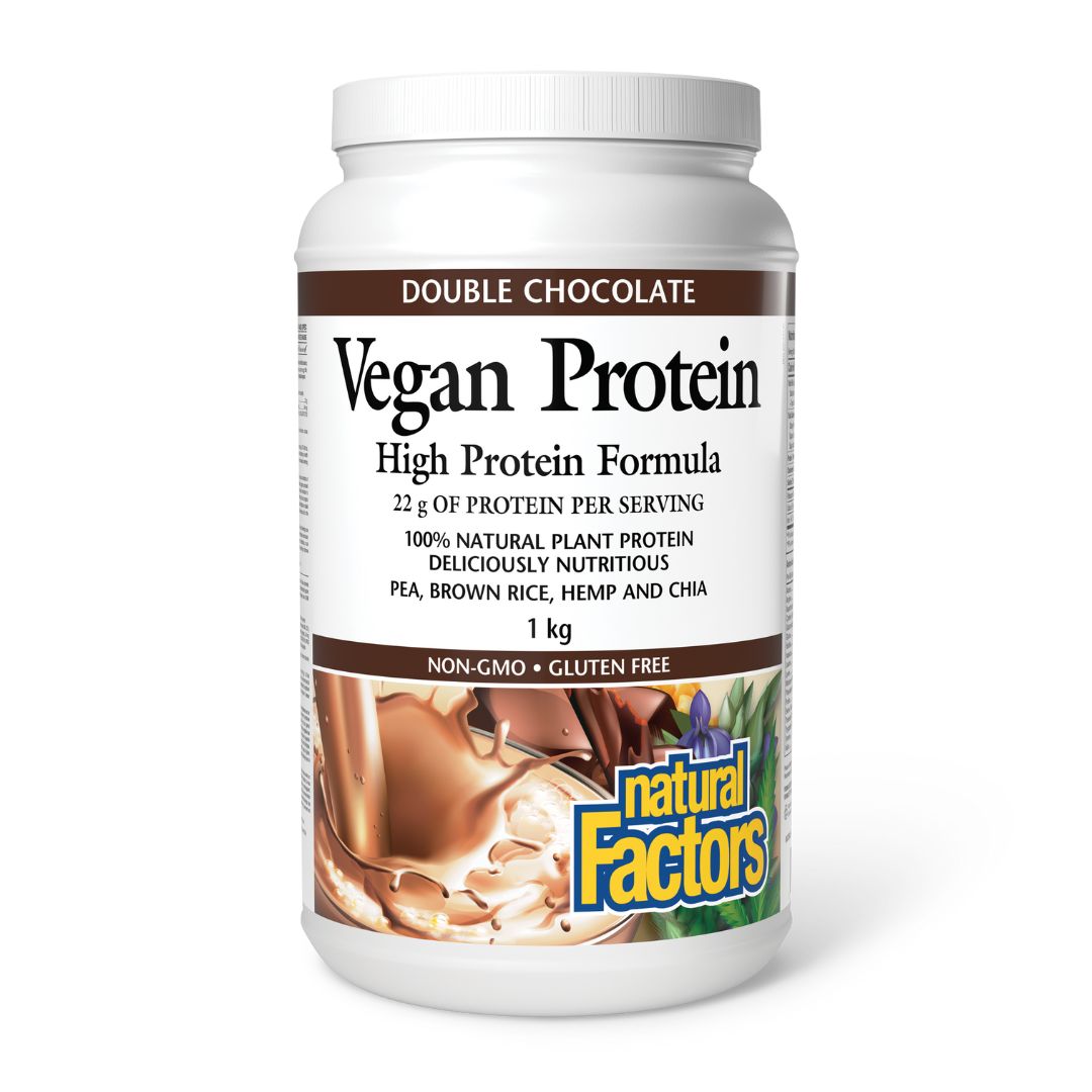 Natural Factors Vegan Protein - Double Chocolate (1kg) - Lifestyle Markets
