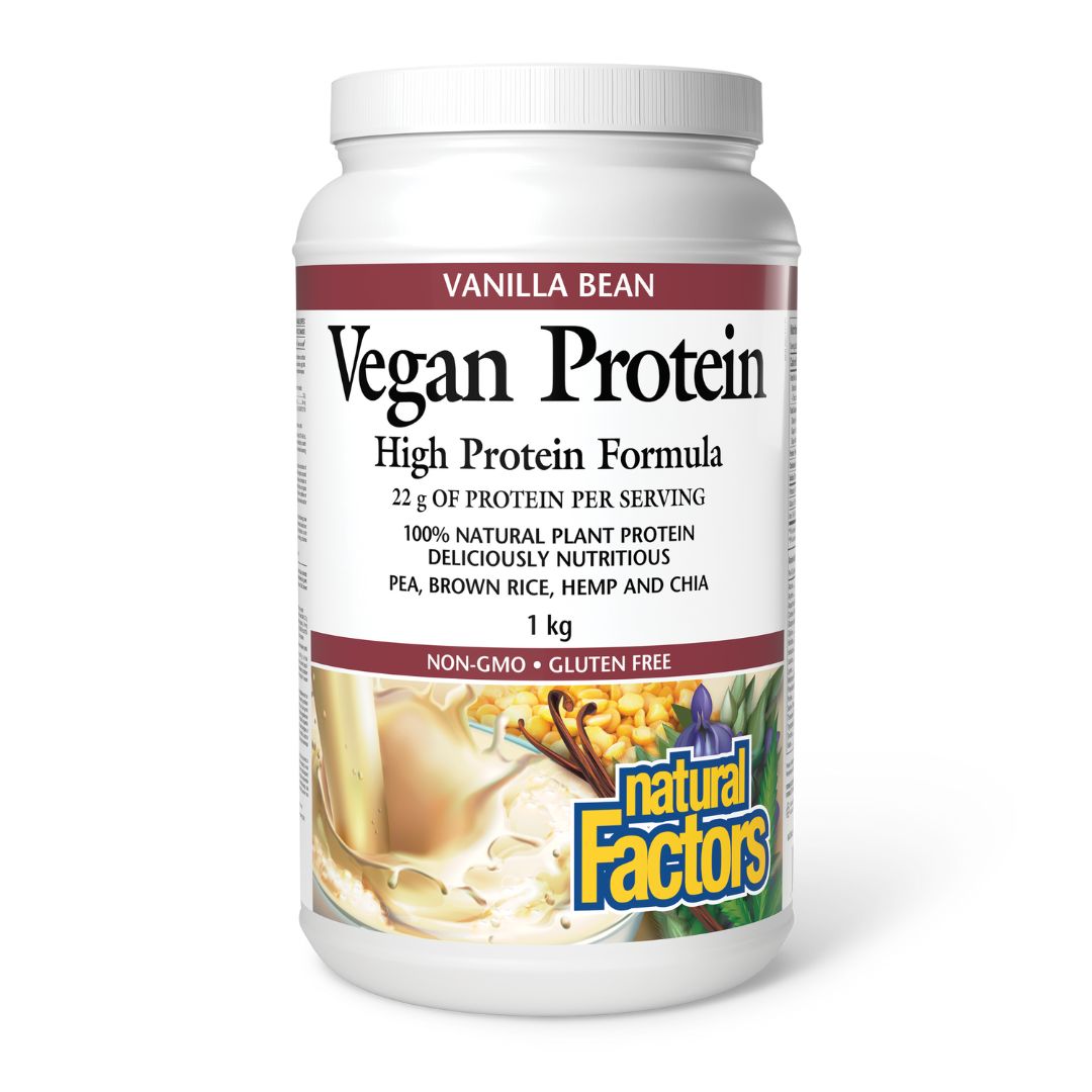 Natural Factors Vegan Protein - Vanilla Bean (1kg) - Lifestyle Markets