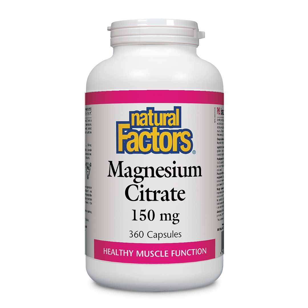 Natural Factors Magnesium Citrate (150mg) (360 Caps) - Lifestyle Markets