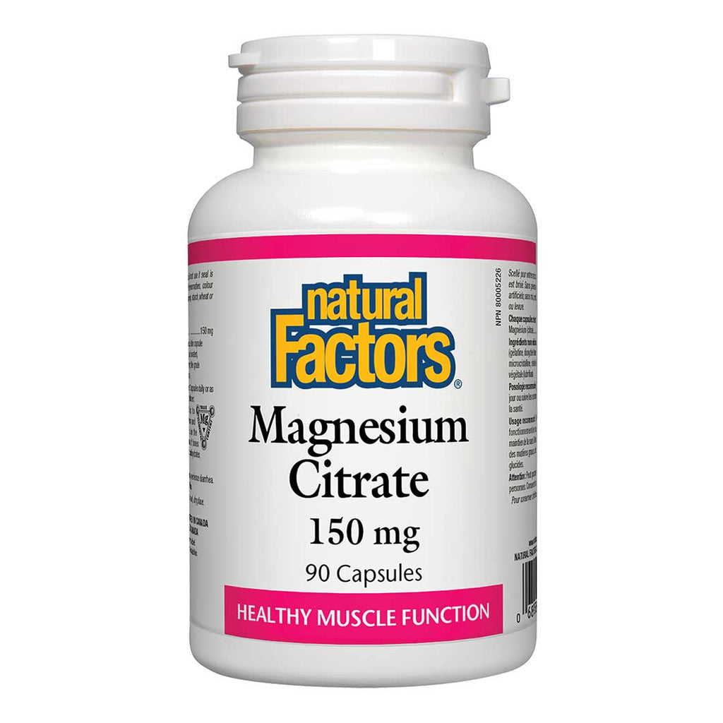 Natural Factors Magnesium Citrate (150mg) (90 Caps) - Lifestyle Markets