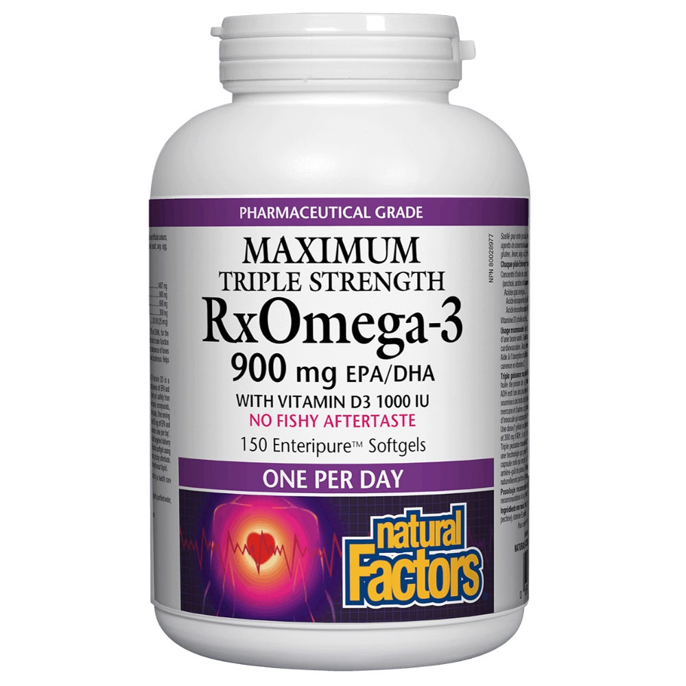 Natural Factors Rx Omega-3 Triple Strength with D3 (150 SoftGels) - Lifestyle Markets