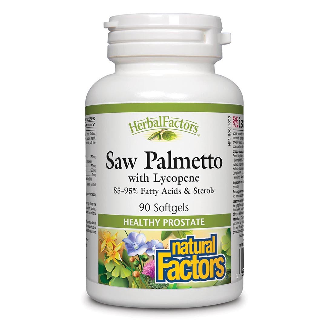 Natural Factors Saw Palmetto Extract with Lycopene (160mg) (90 SoftGels) - Lifestyle Markets