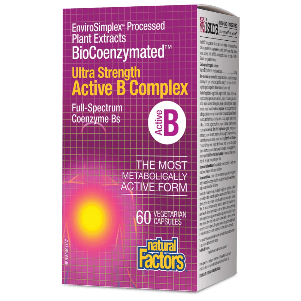 Natural Factors Ultra Strength Active B Complex (60vcaps) - Lifestyle Markets