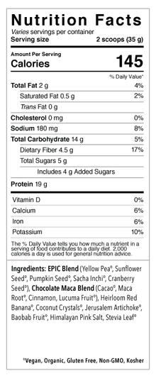 Sprout Living Epic Plant-Based Protein - Chocoalte Maca (455g) - Lifestyle Markets