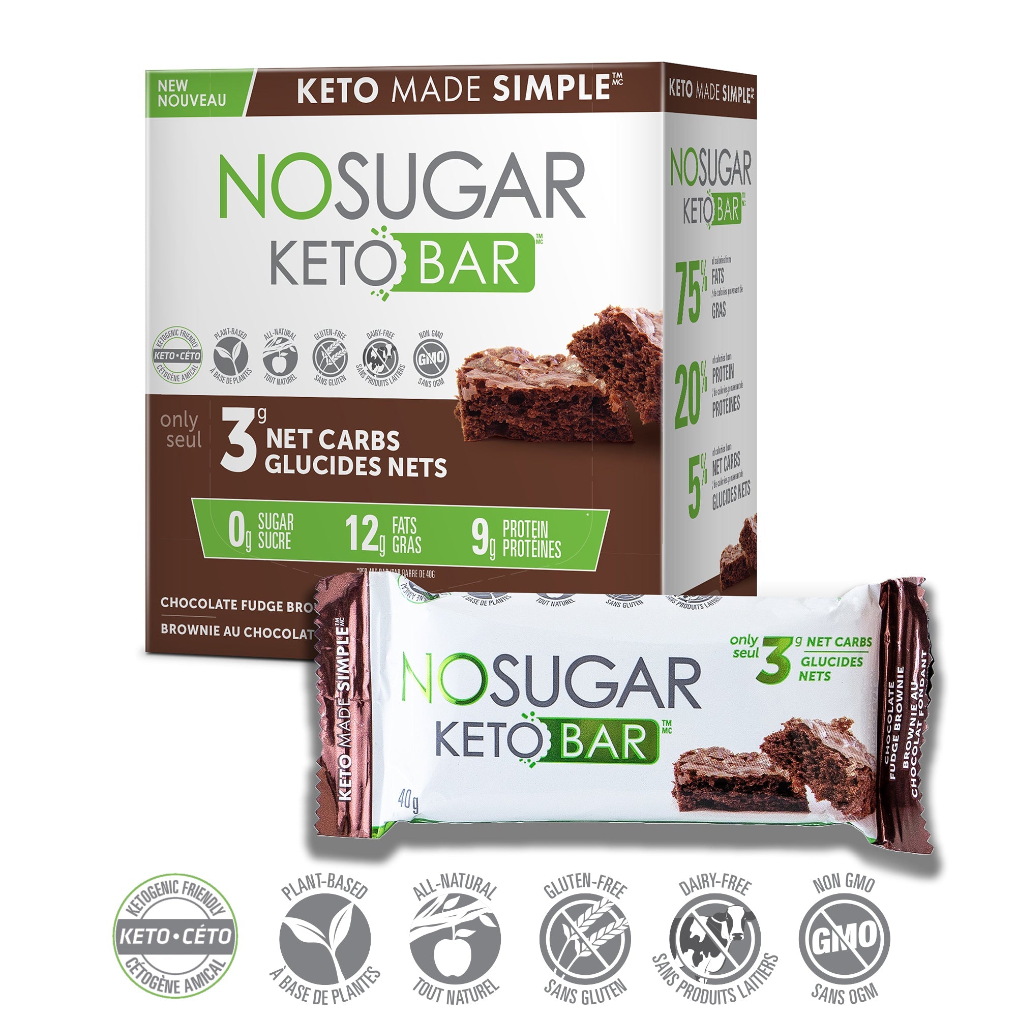 No Sugar Keto Bar - Chocolate Fudge Brownie (40g) - Lifestyle Markets
