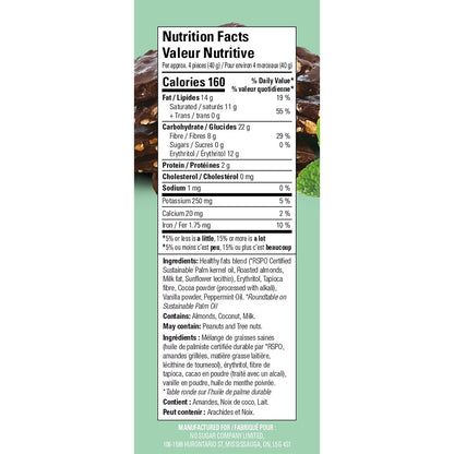 No Sugar Keto Krax - Dark Chocolatey Mint & Almond (490g) - Lifestyle Markets
