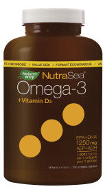 Nature's Way NutraSea +D Omega-3 Liquid Gels (240 Soft Gels) - Lifestyle Markets