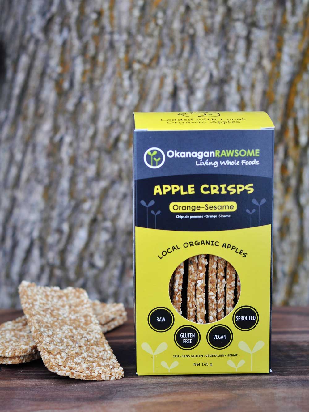 Okanagan Rawsome Apple Crisps Orange-Sesame (145g) - Lifestyle Markets