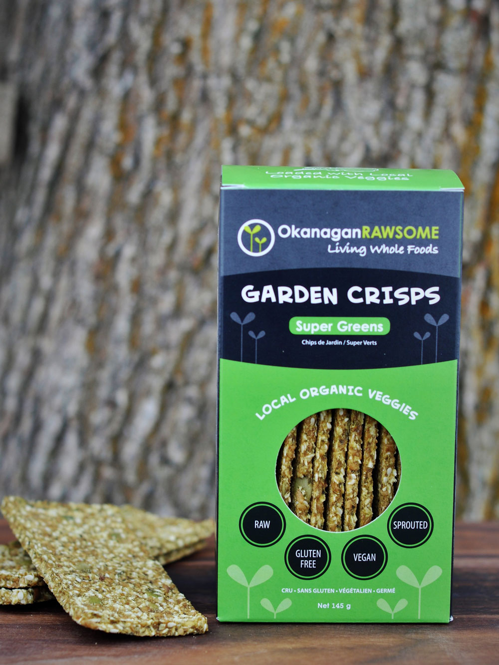 Okanagan Rawsome Garden Crisps Super Greens (145g) - Lifestyle Markets