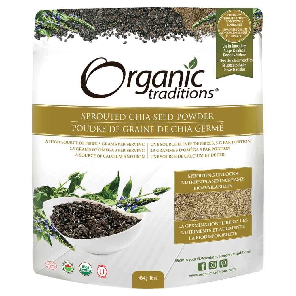 Organic Traditions Sprouted Chia Seed Powder (454g) - Lifestyle Markets