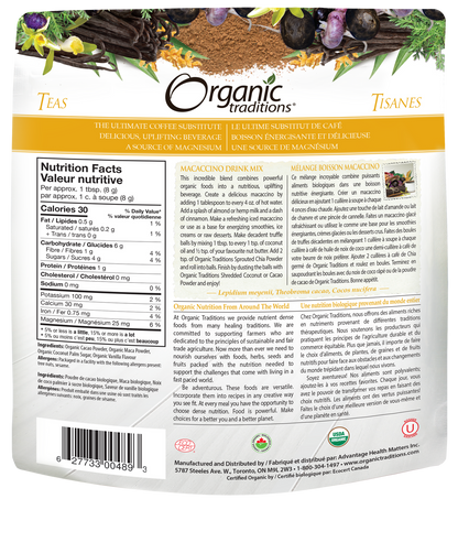 Organic Traditions Macaccino Drink (227g) - Lifestyle Markets