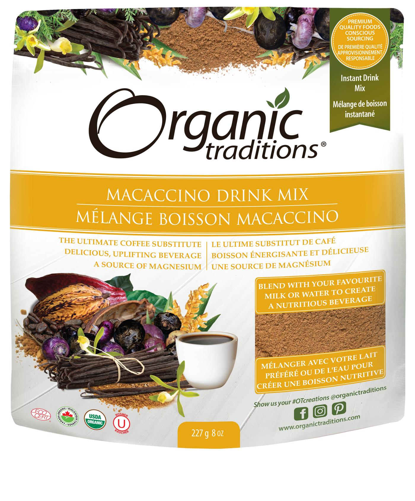Organic Traditions Macaccino Drink (227g) - Lifestyle Markets