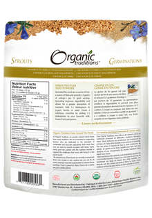Organic Traditions Sprouted Flax Powder (454g) - Lifestyle Markets