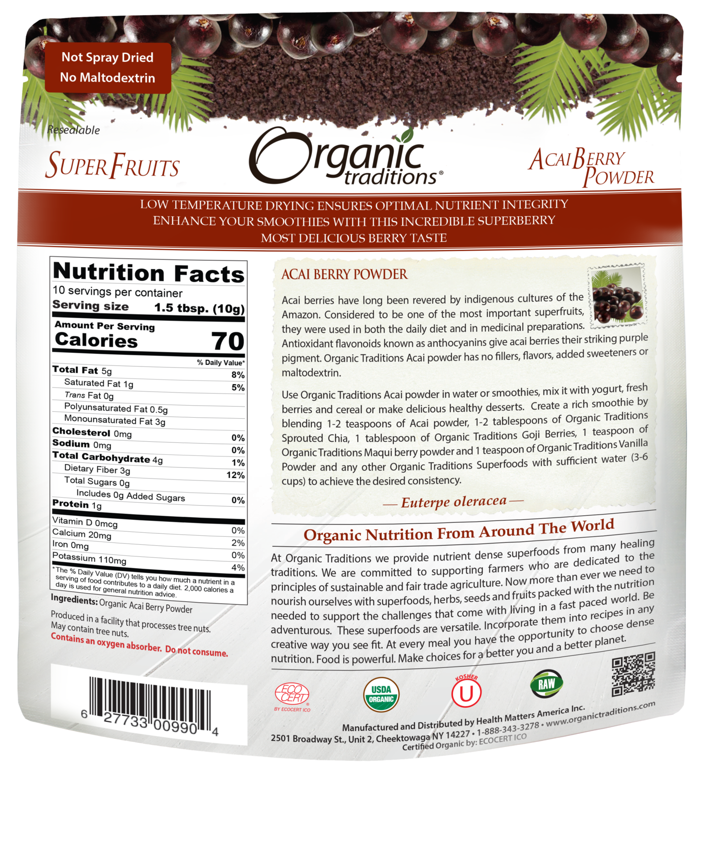 Organic Traditions Acai Powder (100g) - Lifestyle Markets