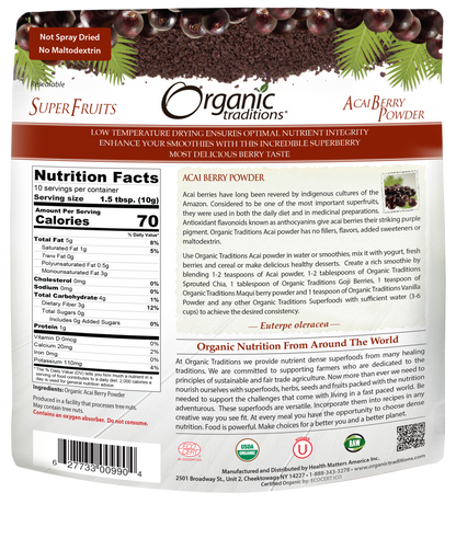 Organic Traditions Acai Powder (100g) - Lifestyle Markets