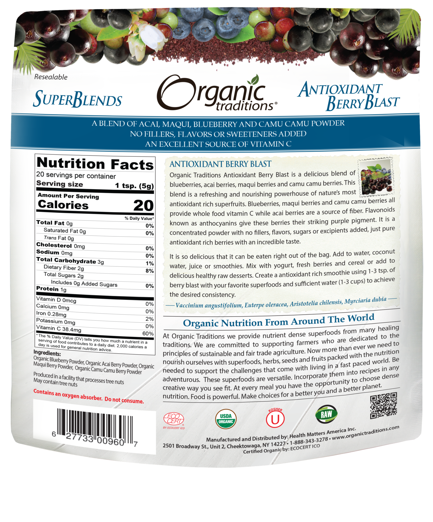 Organic Traditions Antioxidant Berry Blast (100g) - Lifestyle Markets