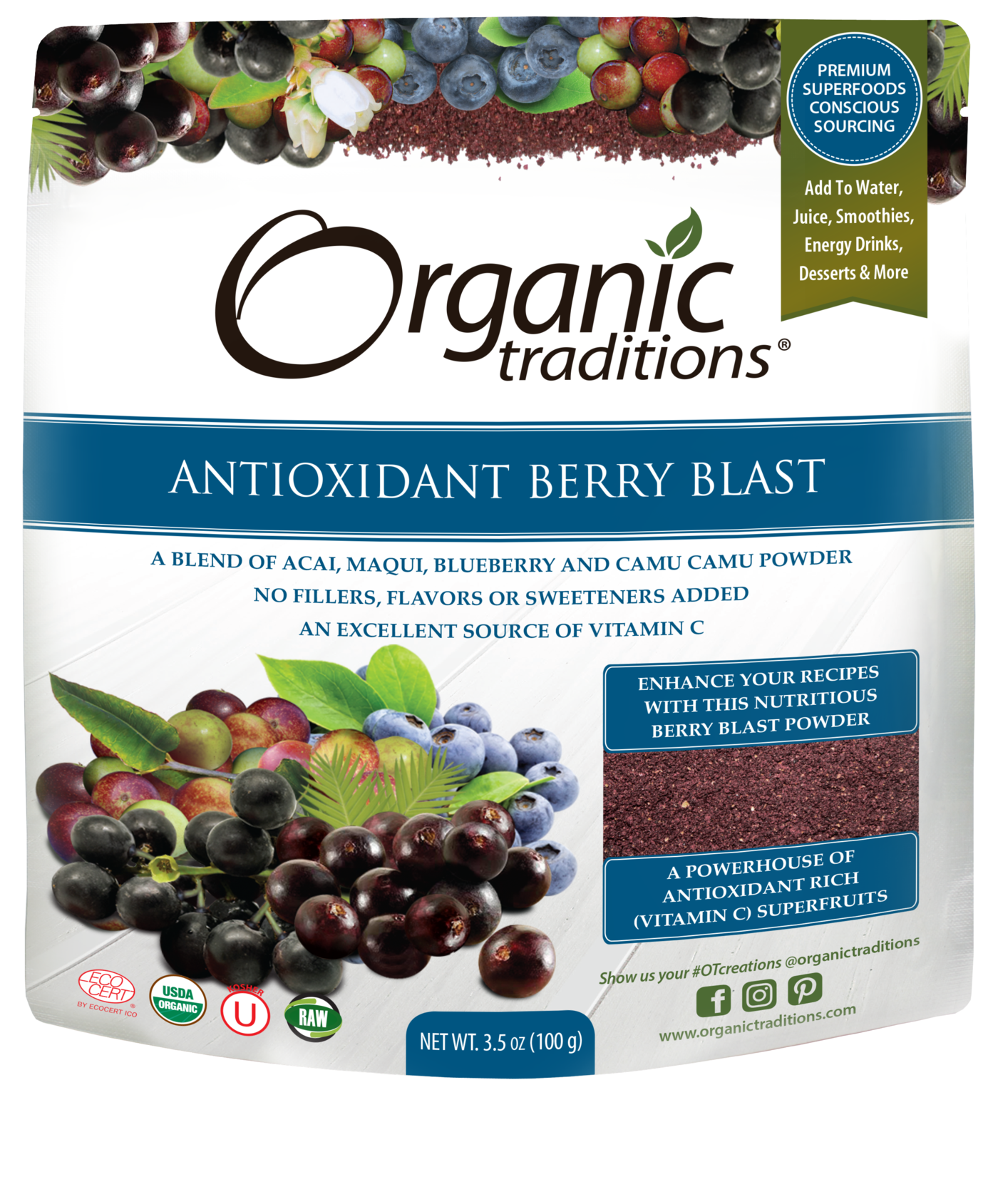 Organic Traditions Antioxidant Berry Blast (100g) - Lifestyle Markets