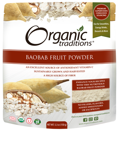 Organic Traditions Baobab Fruit Powder (150g) - Lifestyle Markets