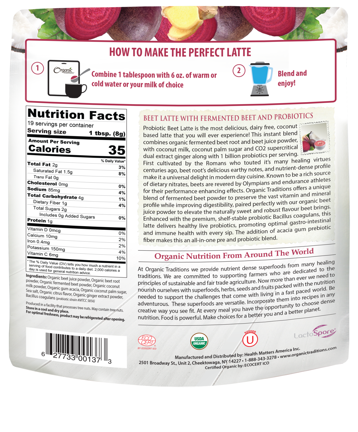 Organic Traditions Beet Latte (150g) - Lifestyle Markets