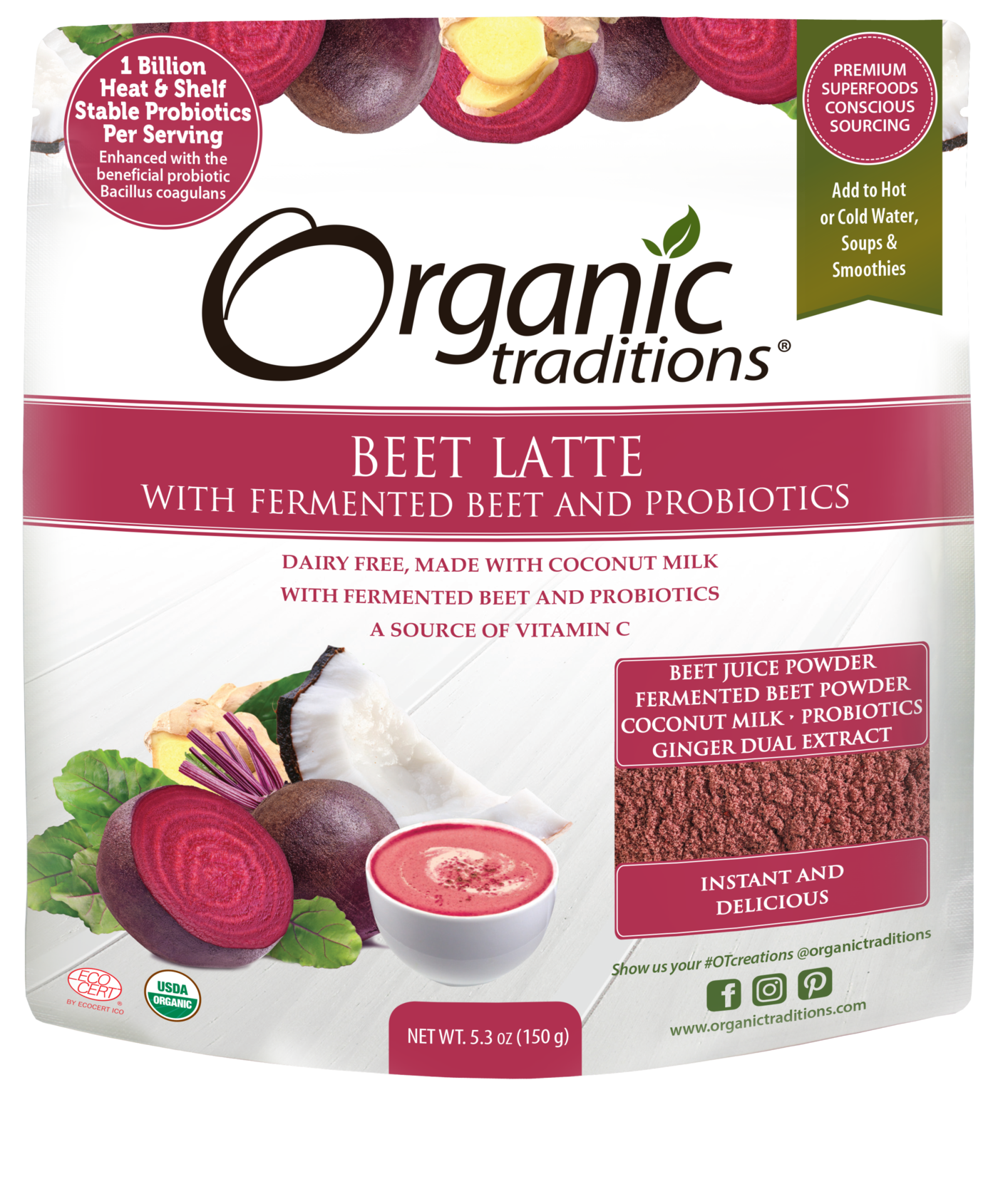 Organic Traditions Beet Latte (150g) - Lifestyle Markets