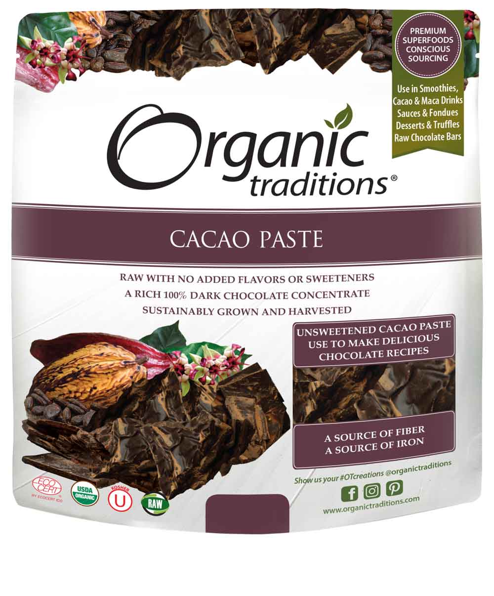 Organic Traditions Organic Cacao Paste (454g) - Lifestyle Markets
