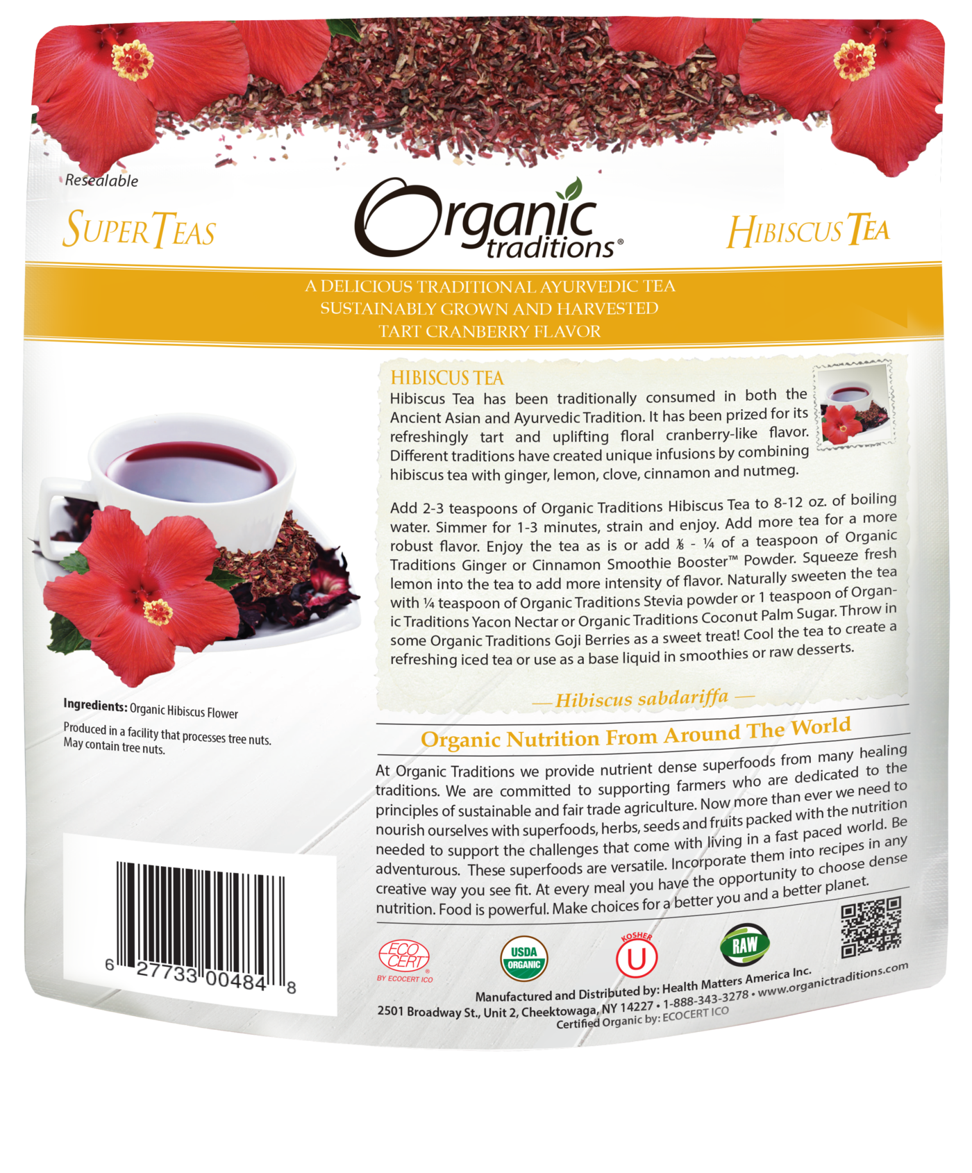 Organic Traditions Hibiscus Tea (200g) - Lifestyle Markets