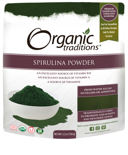Organic Traditions Spirulina Powder (150g) - Lifestyle Markets