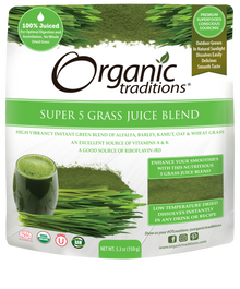 Organic Traditions Super 5 Grass Juice Blend (150g) - Lifestyle Markets