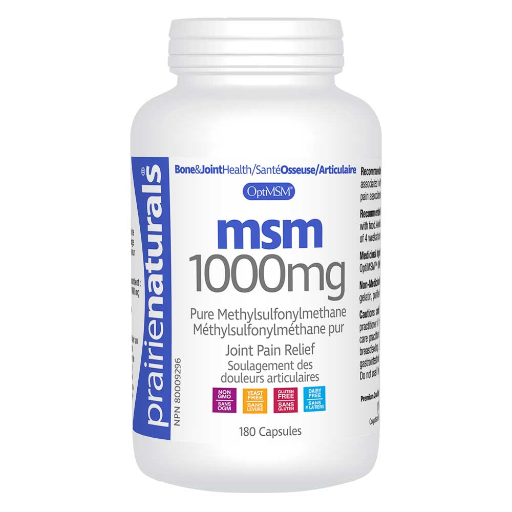 Prairie Naturals OptiMSM (1000mg) (180 Capsules) - Lifestyle Markets