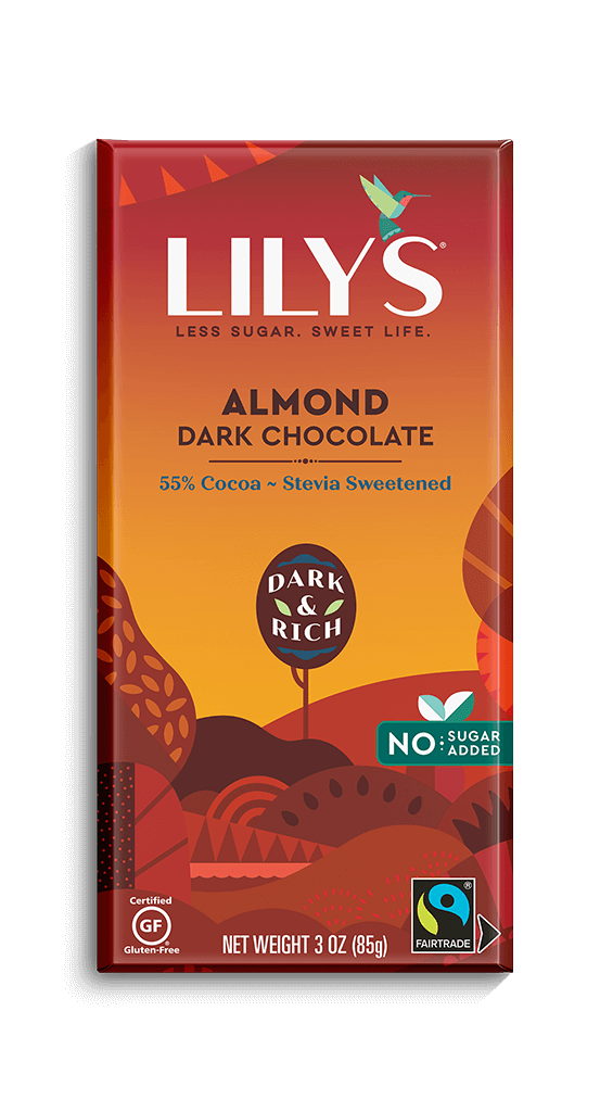 Lily's Sweets Almond Dark Chocolate Bar (85g) - Lifestyle Markets
