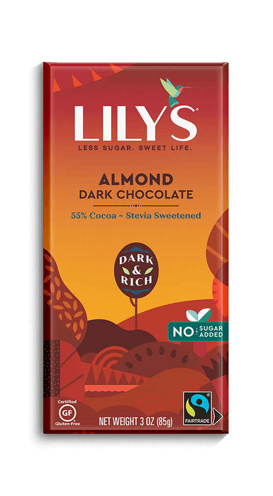 Lily's Sweets Almond Dark Chocolate Bar (85g) - Lifestyle Markets