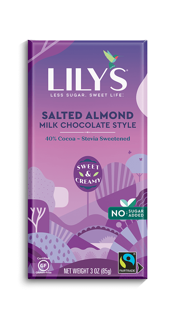 Lily's Sweets Milk Chocolate Style - Salted Almond Bar (85g) - Lifestyle Markets