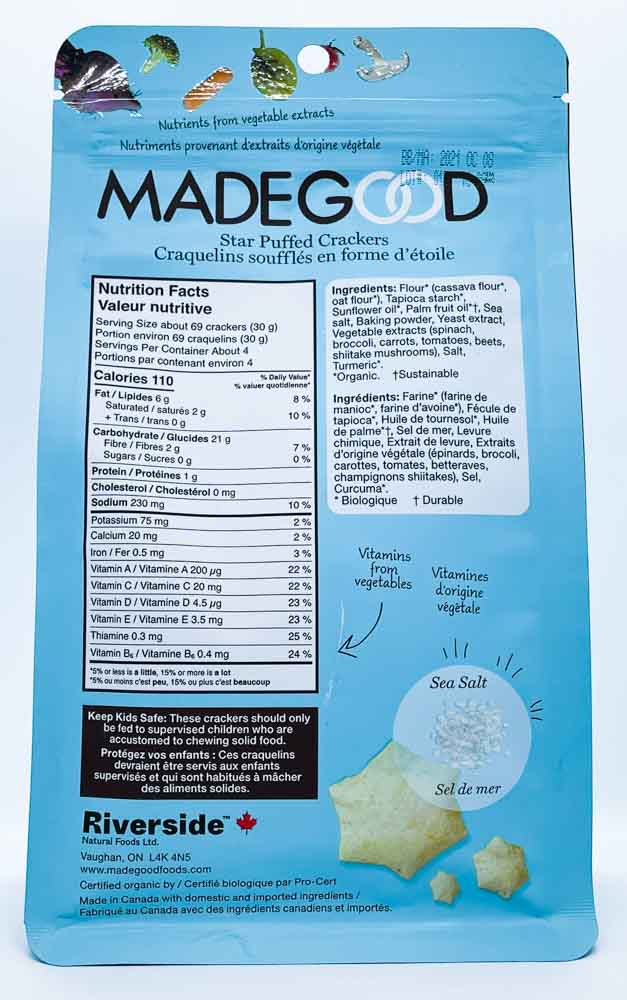 Made Good Star Puffed Crackers - Sea Salt (121g) - Lifestyle Markets