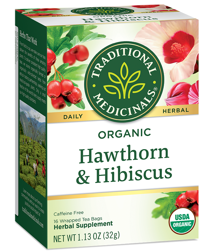 Traditional Medicinals Hawthorn & Hibiscus Tea (16 Bags) - Lifestyle Markets