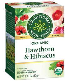 Traditional Medicinals Hawthorn & Hibiscus Tea (16 Bags) - Lifestyle Markets