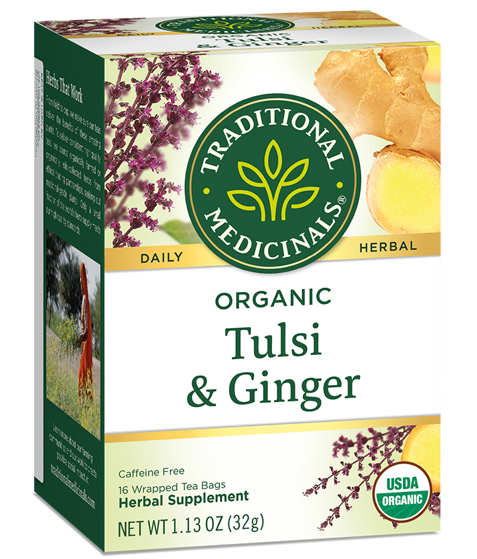 Traditional Medicinals Tulsi & Ginger Tea (16 Bags) - Lifestyle Markets