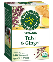 Traditional Medicinals Tulsi & Ginger Tea (16 Bags) - Lifestyle Markets