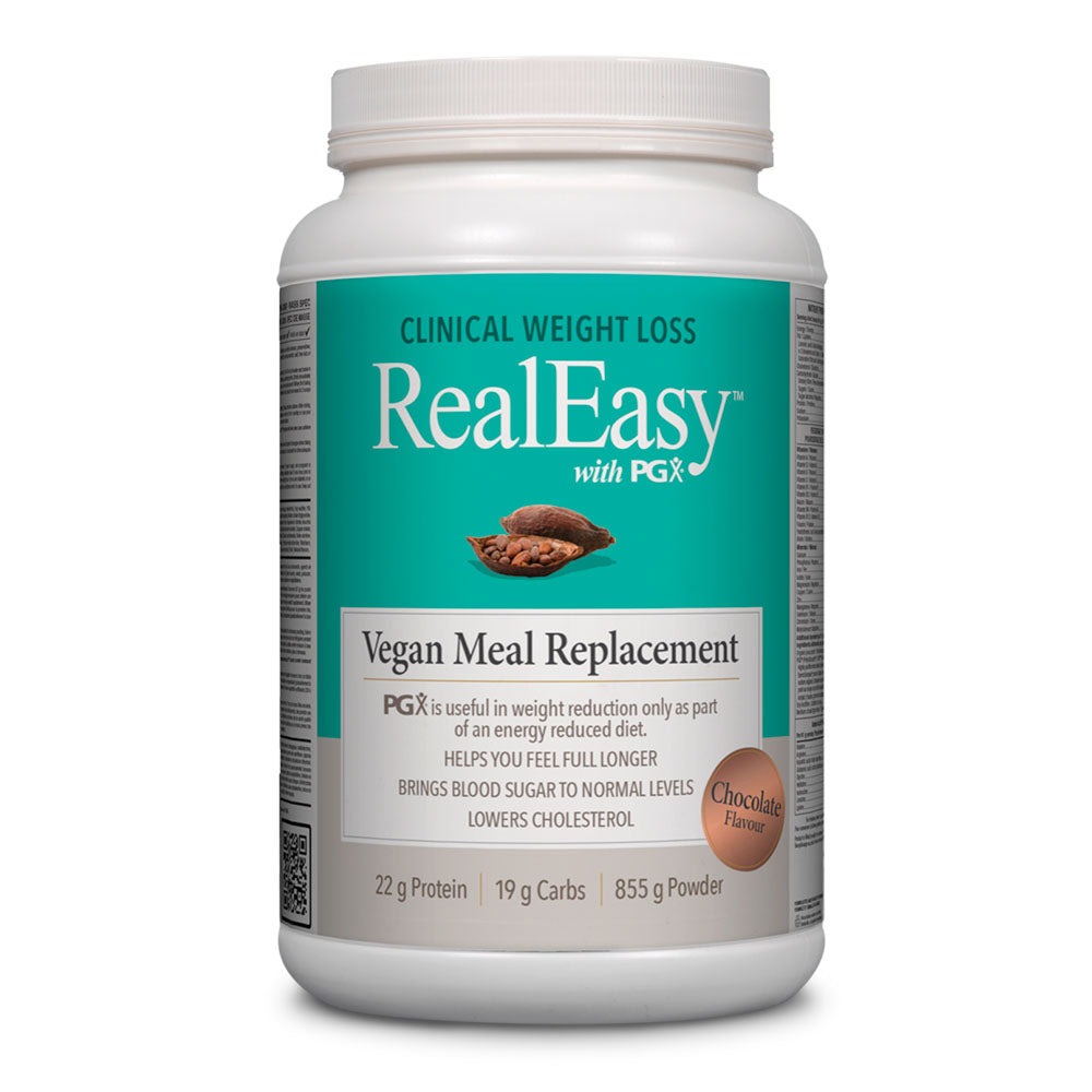 Natural Factors RealEasy w/ PGX Vegan Meal Replacement - Chocolate (855g) - Lifestyle Markets