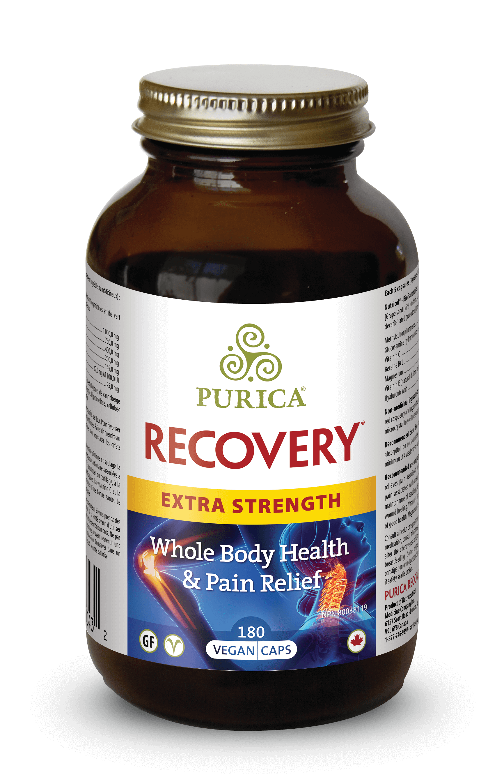 Purica Recovery Extra Strength (180 Vegan Capsules) - Lifestyle Markets